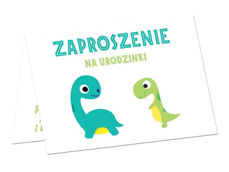 ZAPROSZENIA WESOŁE DINOZAURY 6 SZT