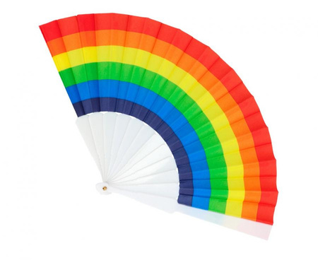 Wachlarz Rainbow 23 cm kolorowy tęczowy tęcza