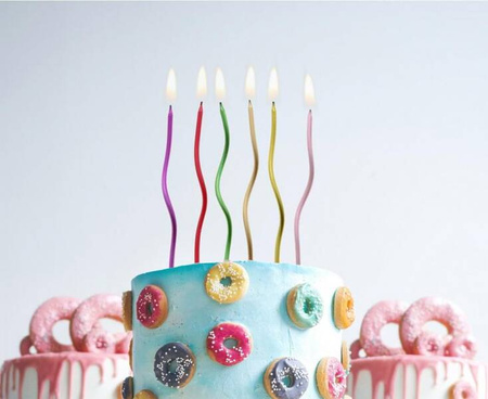 ŚWIECZKI ŚWIDERKI METALICZNE KOLOROWE 16,5 CM 6 SZT