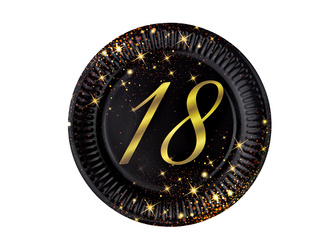 TALERZYKI PAPIEROWE 18 URODZINY 18 CM 6 SZT.