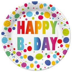 TALERZYKI PAPIEROWE URODZINY 23 CM