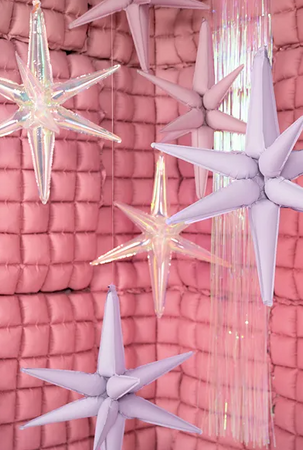 BALON FOLIOWY KURTYNA RÓŻOWA OMBRE 72 X 143 CM