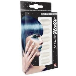 ZESTAW PAZNOKCI BŁYSZCZĄCY BIAŁY 12 SZT