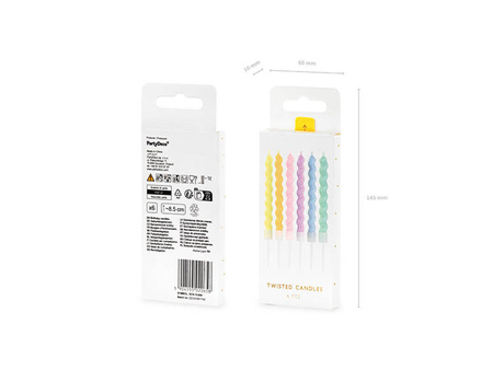 ŚWIECZKI URODZINOWE ŚWIDERKI PASTELOWE 6 SZT