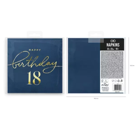 SERWETKI PAPIEROWE HAPPY BIRTHDAY 18  33X33 CM