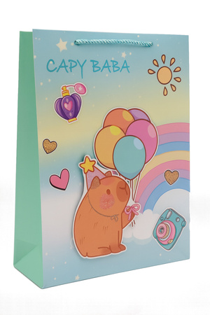 TOREBKA PREZENTOWA KAPIBARA BALONY 26 X 32 X 10 CM 