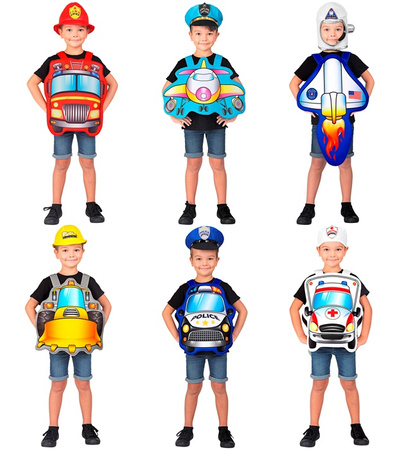 ASSORTIMENTO PROFESSIONI (costume, cappello) - 2 pezzi cad di 6 modelli