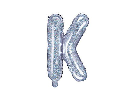 BALON FOLIOWY 35cm, LITERA K HOLOGRAFICZNY