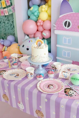 OBRUS PAPIEROWY KOCI DOMEK GABI 180 X 120 CM 