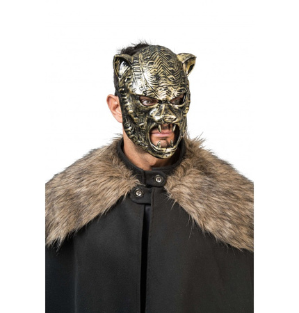 MASKA TYGYS ZŁOTA PLASTIKOWA HALLOWEEN