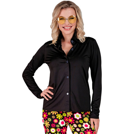 STRÓJ KOSZULA DAMSKA CZARNA LATA 70