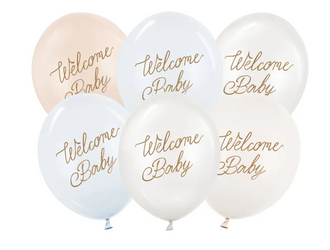 BALONY LATEKSOWE 30 CM WELCOME BABY 6 SZT NIEBIESKIE