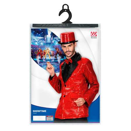 MARYNARKA CEKINOWA CZERWONA MĘSKA SYLWETER KARNAWAŁ