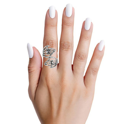 PIERŚCIEŃ DŁONIE KOŚCIOTRUPA HALLOWEEN