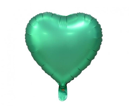 BALON FOLIOWY SERCE MATOWY ZIELONY 46 CM