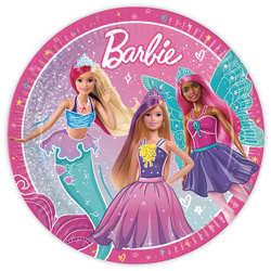 TALERZYKI PAPIEROWE BARBIE 23 CM 8 SZT.