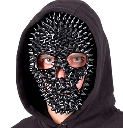 MASKA CZARNA CZASZKA Z KOLCAMI