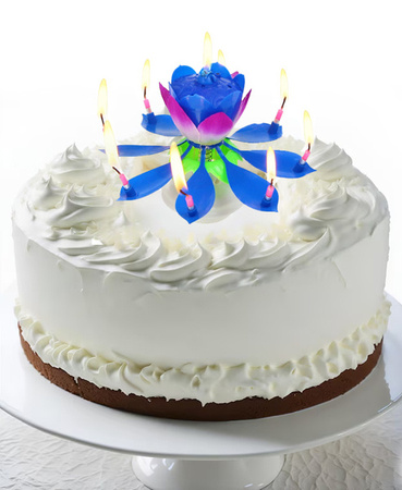 ŚWIECZKA GRAJĄCO-TAŃCZĄCA KWIATEK NIEBIESKA