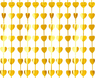 KURTYNA SERCA  METALICZNA ZŁOTA 100 X 200 CM