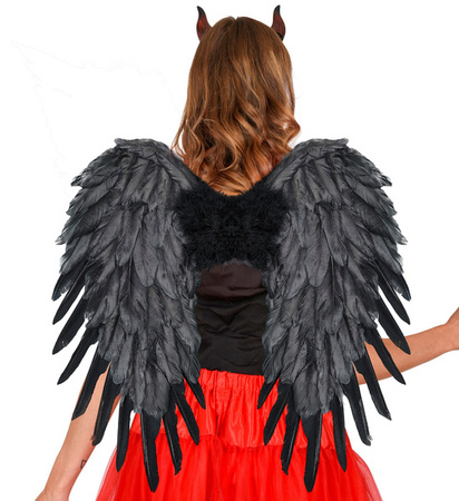 SKRZYDŁA UPADŁEGO ANIOŁA CZARNE 50X50 CM