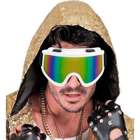 GOGLE NARCIARSKIE BIAŁE LATA 80 