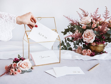 SZKLANE PUDEŁKO NA KOPERTY 13x21x21 cm