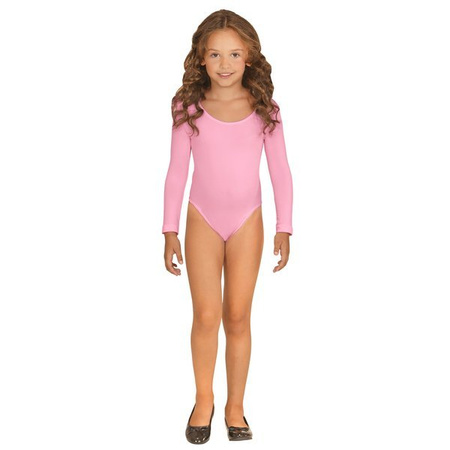 BODY DZIECIĘCE DŁUGI RĘKAW JASNO RÓŻOWE BLUZKA TANCERKA