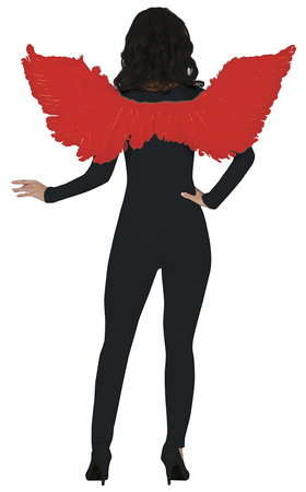 CZERWONE SKRZYDŁA Z PIÓR 106 CM