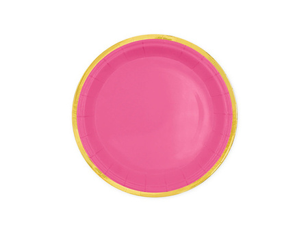 TALERZYKI PAPIEROWE FUKSJA 18CM 6SZT