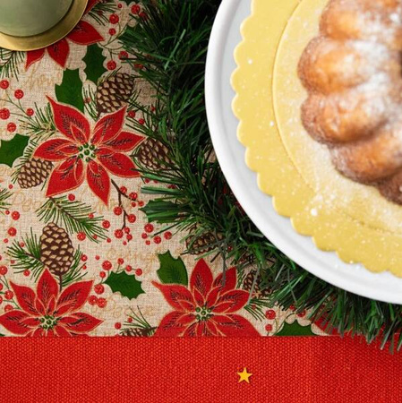 BIEŻNIK LNIANY GWIAZDA BETLEJEMSKA 275x28 CM