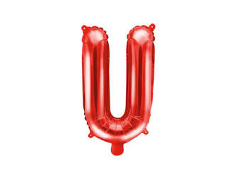 BALON FOLIOWY 35 CM LITERA "U" CZERWONY