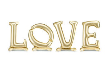 BALON FOLIOWY STOJĄCY NAPIS LOVE 350 X 114 CM ZŁOTY