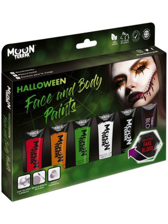 Zestaw farb do twarzy i ciała, halloween, make up