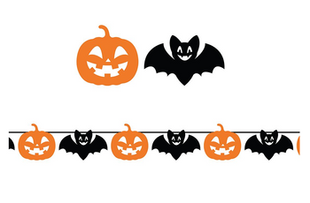 GIRLANADA PAPIEROWA NIETOPERZE I DYNIE 300 CM