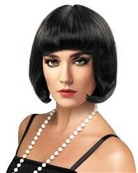 PERUKA CZARNA Z GRZYWKĄ