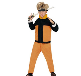 STRÓJ NINJA POMARAŃCZOWO-CZARNY