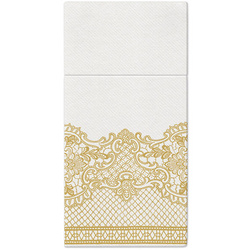 SERWETKI KIESZONKI AIRLAID ZŁOTA KORONKA 40 X 40 CM 25 SZT.
