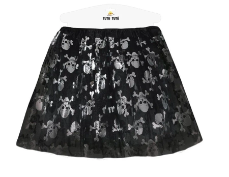 SPÓDNICZKA DZIECIĘCA CZARNA CZASZKI 30 CM 