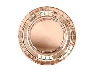 TALERZYKI OKRĄGŁE RÓŻOWE ZŁOTO 18 cm