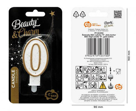 ŚWIECZKA 0 BROKAT ZŁOTA