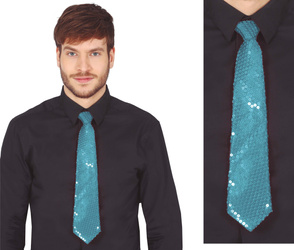 KRAWAT CEKINOWY JASNY NIEBIESKI