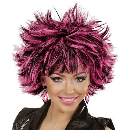 PERUKA ROCK DISCO RÓŻOWA