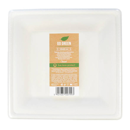 TALERZE KWADRATOWE BIO 20X20 CM