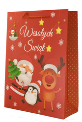 TOREBKA PREZENTOWA ŚWIĄTECZNA 42 X 32 X 20 CM SZEROKIE DNO