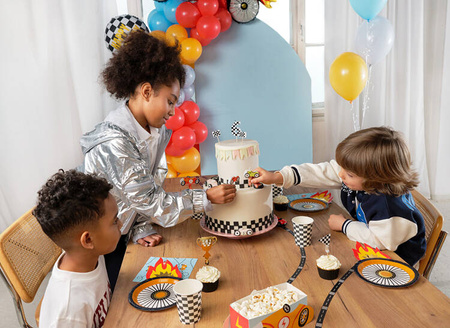 DEKORACJE DO MUFFINEK TORTU SAMOCHÓD WYŚCIGOWY 4 SZT 