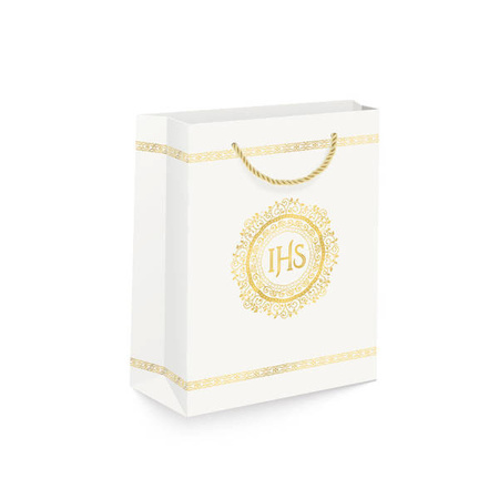 TORBA NA PREZENT KOMUNIA ŚWIĘTA IHS BIAŁO-ZŁOTA