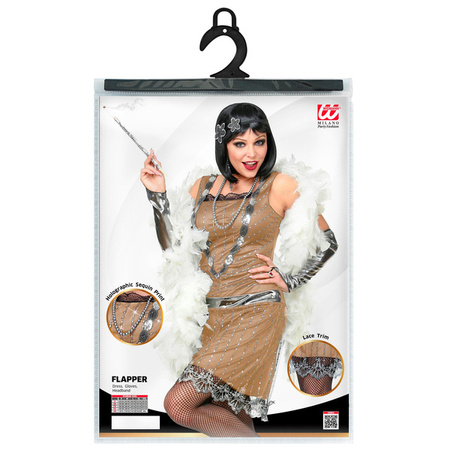 STRÓJ FLAPPERKA ZŁOTA SIATKA 