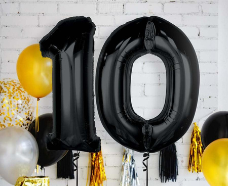 BALON FOLIOWY CYFRA 0 CZARNA 92 CM