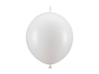 BALONY Z ŁĄCZNIKIEM 28 CM METALICZNA BIEL 20 SZT.