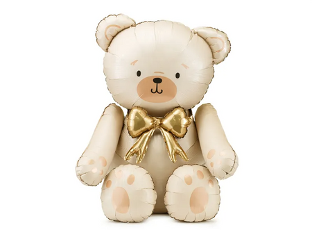 BALON FOLIOWY MIŚ 75 X 84 CM KREMOWY